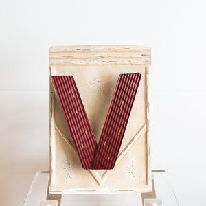 Vintage Looking Metal Letter V